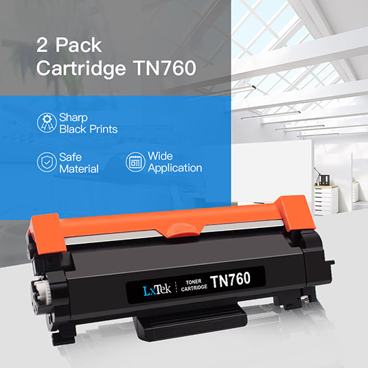 INK E-SALE 2 Packs Remanufactured TN760 Toner Cartridge Replacement for  Brother TN760 TN730 TN770 for HL-L2325DW HL-L2350DW HL-L2370DW DCP-L2550DW